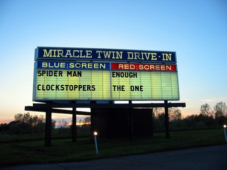 Miracle Twin Drive-In Theatre - Marquee - Photo From Water Winter Wonderland